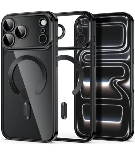 Juodas / skaidrus dėklas Apple iPhone 17 Pro Max / 18 Pro Max telefonui "Tech-Protect MagFlex Magsafe"