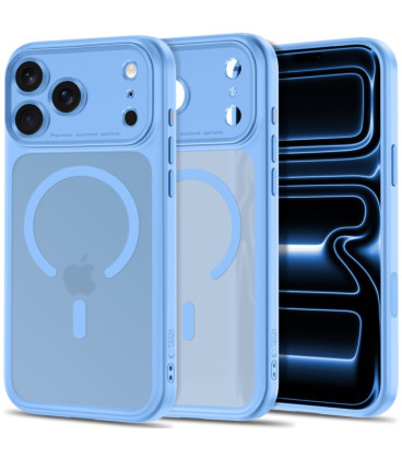 Matinis šviesiai mėlynas dėklas Apple iPhone 17 Pro / 18 Pro telefonui "Tech-Protect MagPeak Magsafe CC"