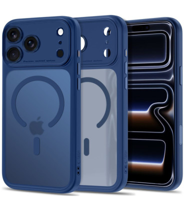 Matinis mėlynas dėklas Apple iPhone 17 Pro Max / 18 Pro Max telefonui "Tech-Protect MagPeak Magsafe CC"