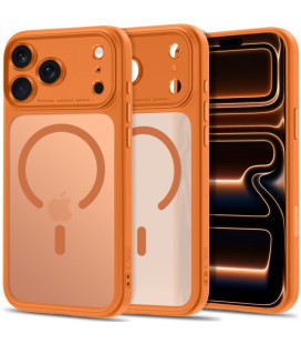 Matinis oranžinis dėklas Apple iPhone 17 Pro Max / 18 Pro Max telefonui "Tech-Protect MagPeak Magsafe CC"