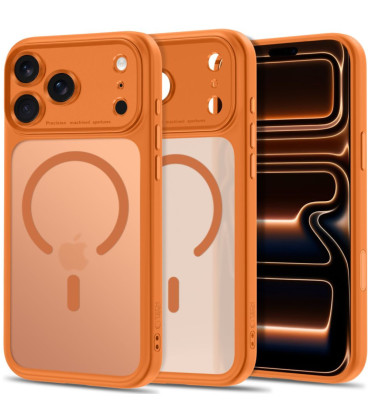 Matinis oranžinis dėklas Apple iPhone 17 Pro / 18 Pro telefonui "Tech-Protect MagPeak Magsafe CC"