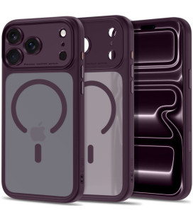 Matinis raudonas dėklas Apple iPhone 17 Pro Max / 18 Pro Max telefonui "Tech-Protect MagPeak Magsafe CC"
