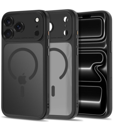 Matinis juodas dėklas Apple iPhone 17 Pro Max / 18 Pro Max telefonui "Tech-Protect MagPeak Magsafe CC"