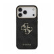 Juodas dėklas Apple iPhone 18 Pro Max telefonui "Guess PU 4G Metal Logo Strap Case"