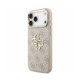 Rožinis dėklas Apple iPhone 18 Pro Max telefonui "Guess PU 4G Metal Logo Strap Case"
