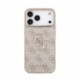 Rožinis dėklas Apple iPhone 18 Pro Max telefonui "Guess PU 4G Metal Logo Strap Case"