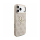 Rožinis dėklas Apple iPhone 18 Pro Max telefonui "Guess PU 4G Metal Logo Strap Case"