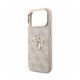 Rožinis dėklas Apple iPhone 18 Pro Max telefonui "Guess PU 4G Metal Logo Strap Case"