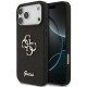 Juodas dėklas Apple iPhone 18 Pro Max telefonui "Guess PU Fixed Glitter 4G Metal Logo Case"