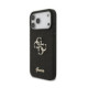 Juodas dėklas Apple iPhone 18 Pro Max telefonui "Guess PU Fixed Glitter 4G Metal Logo Case"