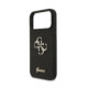 Juodas dėklas Apple iPhone 18 Pro Max telefonui "Guess PU Fixed Glitter 4G Metal Logo Case"
