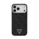 Juodas dėklas Apple iPhone 18 Pro Max telefonui "Guess PU Leather 4G Strass Triangle Logo Gold Frame MagSafe Case"
