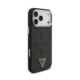 Juodas dėklas Apple iPhone 18 Pro Max telefonui "Guess PU Leather 4G Strass Triangle Logo Gold Frame MagSafe Case"