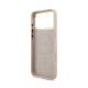 Rožinis dėklas Apple iPhone 18 Pro Max telefonui "Guess PU Leather 4G Strass Triangle Logo Gold Frame MagSafe Case"