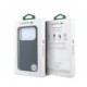 Juodas dėklas Apple iPhone 18 Pro Max telefonui "Lacoste PVC Petit Pique Semi Wrap Embossed MagSafe Case"