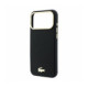 Juodas dėklas Apple iPhone 18 Pro Max telefonui "Lacoste PU Leather Champs Elysees Gold Logo MagSafe Case"