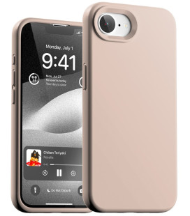 Rožinis (Smėlio) dėklas Apple iPhone 16e / 17e telefonui "Mercury Pure Magsafe Silicon Case"