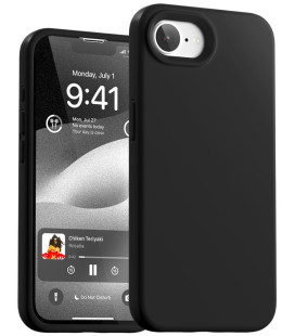 Juodas dėklas Apple iPhone 16e / 17e telefonui "Mercury Pure Magsafe Silicon Case"
