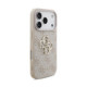 Rožinis dėklas Apple iPhone 18 Pro telefonui "Guess PU 4G Metal Logo Case"