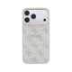 Rožinis dėklas Apple iPhone 18 Pro telefonui "Guess PU Leather 4G Gold Frame Embossed MagSafe Case"