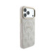 Rožinis dėklas Apple iPhone 18 Pro telefonui "Guess PU Leather 4G Gold Frame Embossed MagSafe Case"
