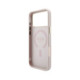 Rožinis dėklas Apple iPhone 18 Pro telefonui "Guess PU Leather 4G Gold Frame Embossed MagSafe Case"