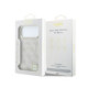 Rožinis dėklas Apple iPhone 18 Pro telefonui "Guess PU Leather 4G Gold Frame Embossed MagSafe Case"