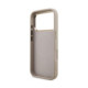 Rožinis dėklas Apple iPhone 18 Pro telefonui "Guess PU Leather 4G Strass Triangle Logo Gold Frame MagSafe Case"