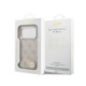 Rožinis dėklas Apple iPhone 18 Pro telefonui "Guess PU Leather 4G Strass Triangle Logo Gold Frame MagSafe Case"