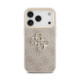 Rožinis dėklas Apple iPhone 18 Pro telefonui "Guess PU Leather 4G Metal Logo Gold Frame Case"