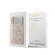 Rožinis dėklas Apple iPhone 18 Pro telefonui "Guess PU Leather 4G Metal Logo Gold Frame Case"