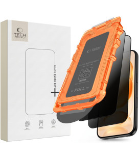 (Privacy) Apsauginis grūdintas stiklas Apple iPhone 18 Pro telefonui "Tech-Protect Quick Set Spy+ 2-Pack"
