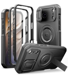 Juodas dėklas Apple iPhone 17 Pro Max / 18 Pro Max telefonui "Tech-Protect Kevlar Magsafe 2-Set"