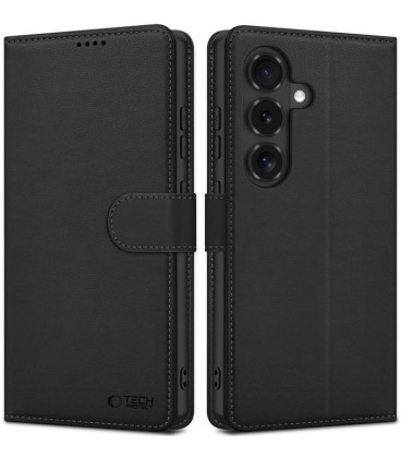Juodas atverčiamas dėklas Samsung Galaxy S26 FE telefonui "Tech-Protect Wallet"