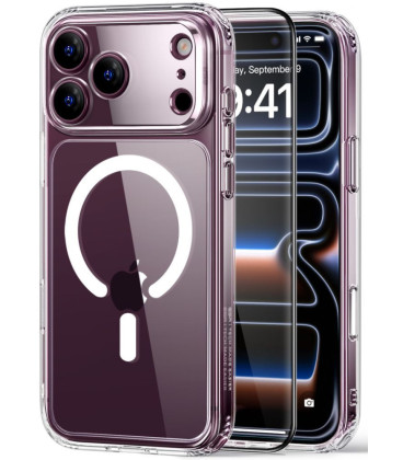 Skaidrus dėklas + Stikliukas Apple iPhone 17 Pro Max / 18 Pro Max telefonui "ESR Classic Hybrid Magsafe + TG"