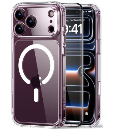 Skaidrus dėklas + Stikliukas Apple iPhone 17 Pro / 18 Pro telefonui "ESR Classic Hybrid Magsafe + TG"
