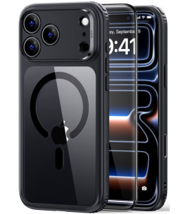 Juodas / skaidrus dėklas + Stikliukas Apple iPhone 17 Pro Max / 18 Pro Max telefonui "ESR Classic Hybrid Magsafe + TG"