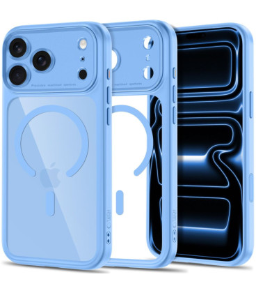 Šviesiai mėlynas / skaidrus dėklas Apple iPhone 17 Pro / 18 Pro telefonui "Tech-Protect MagPeak Magsafe CC"