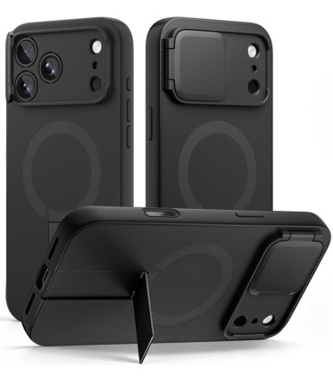 Juodas dėklas Apple iPhone 17 Pro / 18 Pro telefonui "Tech-Protect Kevlar Aura Magsafe"