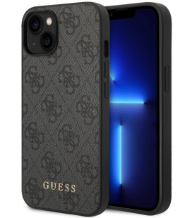Pilkas dėklas Apple iPhone 14 telefonui "Guess 4G Case"