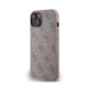 Rožinis dėklas Apple iPhone 14 telefonui "Guess PU Leather 4G Colored Ring MagSafe Case"