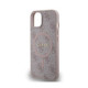 Rožinis dėklas Apple iPhone 14 telefonui "Guess PU Leather 4G Colored Ring MagSafe Case"