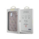 Rožinis dėklas Apple iPhone 14 telefonui "Guess PU Leather 4G Colored Ring MagSafe Case"