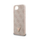 Rožinis dėklas Apple iPhone 16E / 17E telefonui "Guess PU Leather 4G Colored Ring MagSafe Case"