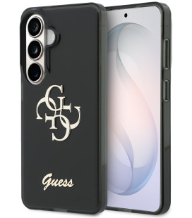 Juodas dėklas Samsung Galaxy S26 telefonui "Guess IML 4G Script Metal Logo Case"