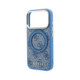 Mėlynas dėklas Apple iPhone 18 Pro telefonui "Guess PU 4G Ring Stand MagSafe Case"
