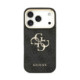 Juodas dėklas Apple iPhone 18 Pro telefonui "Guess PU Leather 4G Metal Logo Gold Frame Case"