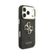 Juodas dėklas Apple iPhone 18 Pro telefonui "Guess PU Leather 4G Metal Logo Gold Frame Case"