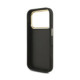 Juodas dėklas Apple iPhone 18 Pro telefonui "Guess PU Leather 4G Metal Logo Gold Frame Case"
