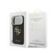 Juodas dėklas Apple iPhone 18 Pro telefonui "Guess PU Leather 4G Metal Logo Gold Frame Case"